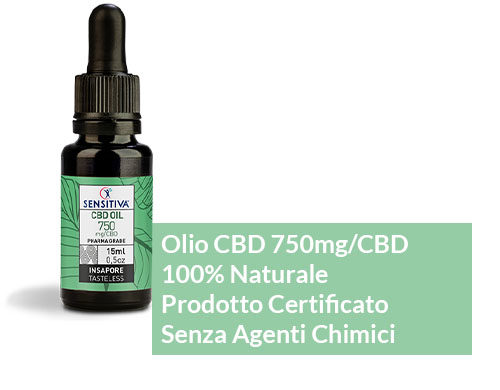 Descrizione Olio di CBD da 15 ml al 5% - Sensitiva