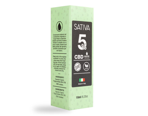 Confezione Olio di CBD da 10 ml al 5% - Sativa