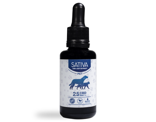 Flacone Olio CBD per Cani da 30 ml al 2.5% - Sativa
