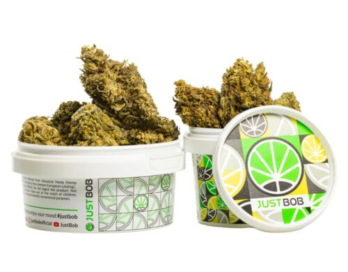 Fiori di Cannabis Light AK47 CBD BOOST in contenitore bianco