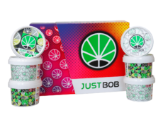 Kit New Year JustBob Cannabis Light - Sfondo Colorato con Barattoli