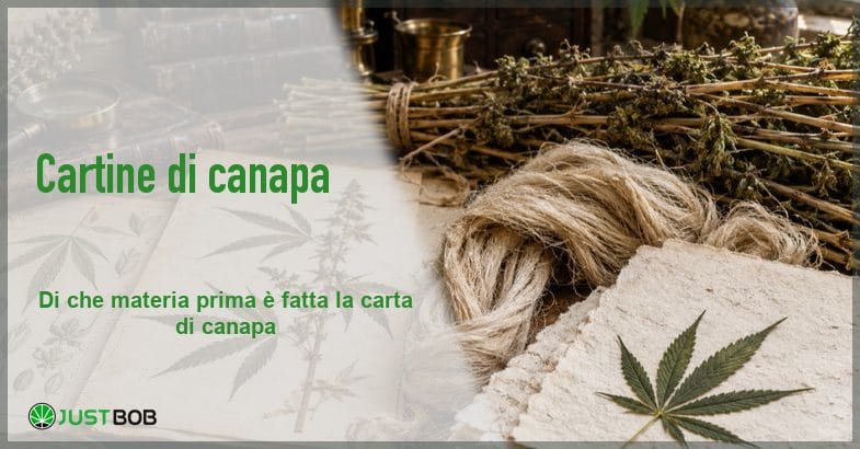 cartine-di-canapa-carta-fibra-storia Banner Justbob, titolo Cartine di canapa su una natura morta d'archivio con carta a mano, fibra di canapa e stecchi secchi